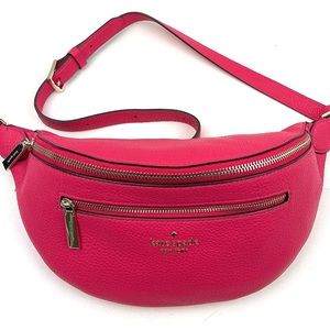 NWT Kate Spade Leila Belt Bag Fanny Pack Pebbled Leather Purse Sling Bikini Pink